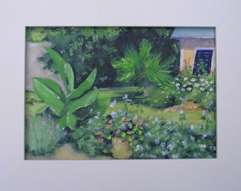 My Garden an original plein air oil painting