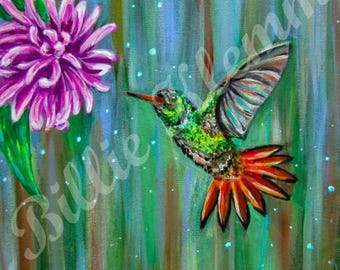 Kolibri- Drucke von meinem Original Acryl Gemälde- Giclée- Wohn Dekor- Wandkunst