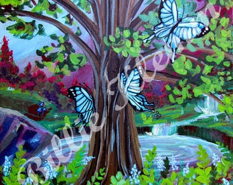 Butterfly Cove- Prints of my Original Painting- Home Decor- Wall Art Print