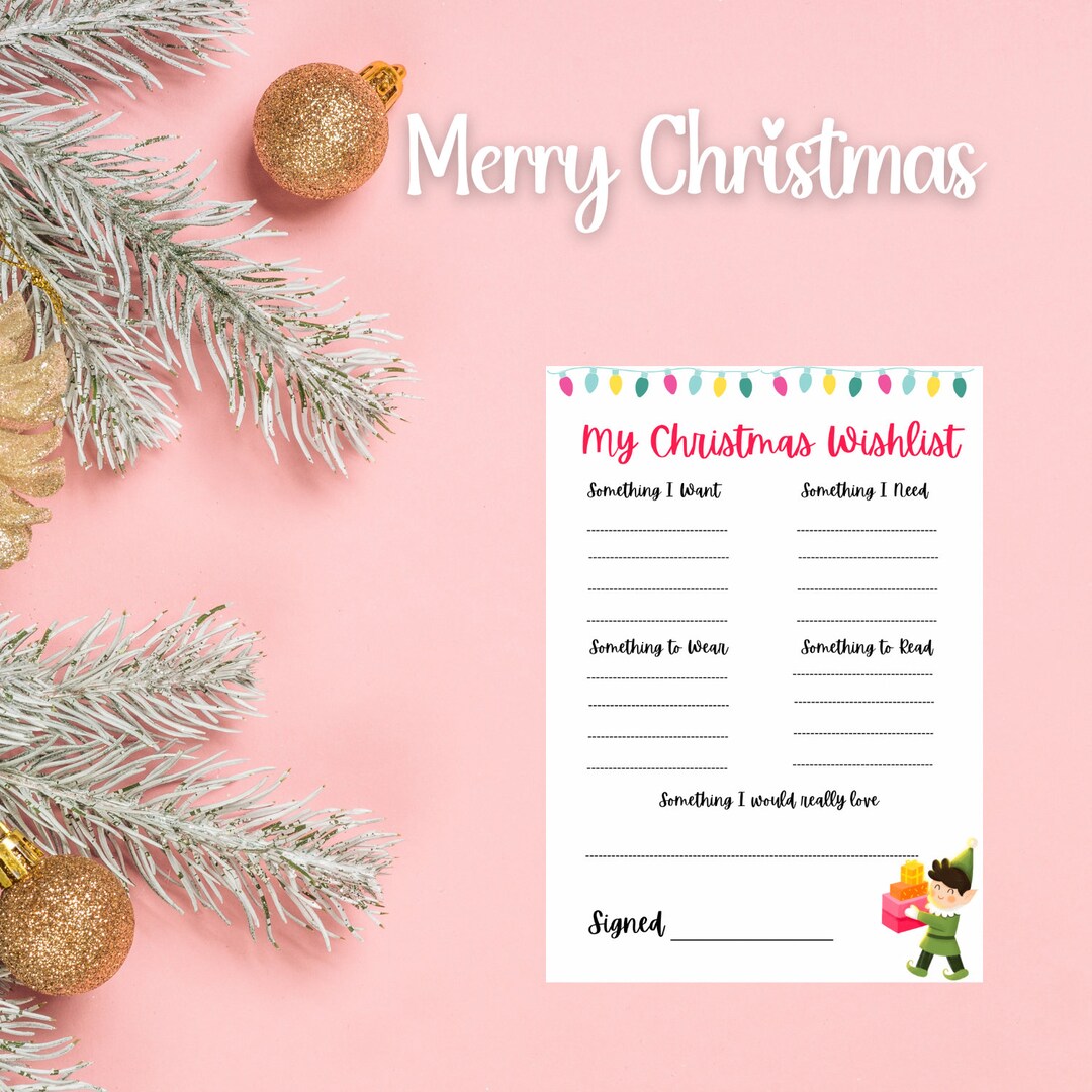 Christmas Wish List, Christmas Wishlist Printable, Christmas Wish List