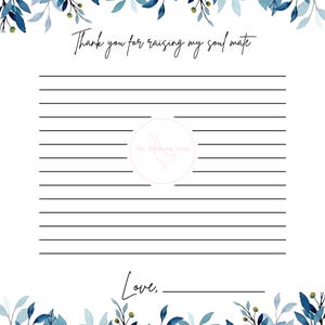 Wedding Day Letter Future In-Laws Instant Download