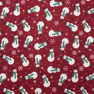Surgical scrub hat, mask or set Christmas Snowman