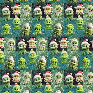 Surgical scrub hat, mask or set Christmas Baby Grinch