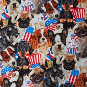 Surgical Scrub Hat, Mask, or Set. Patriotic Dogs