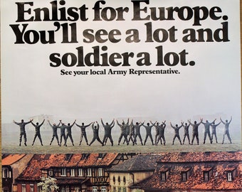 Vintage 1975 Recruiting Poster. US Army Europe