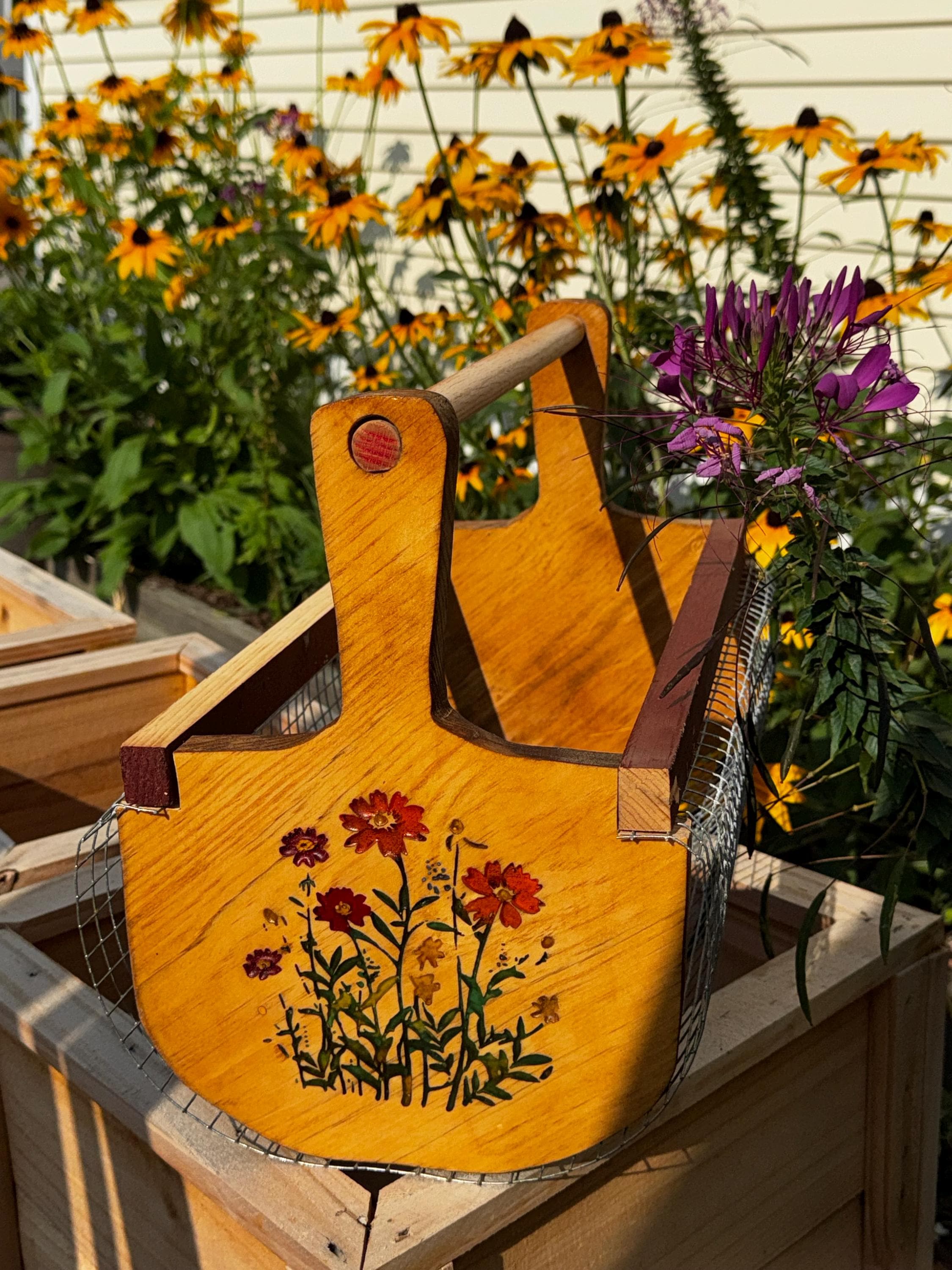 Wood Garden Basket - Etsy