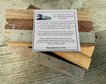 Fort Bragg WWII Barracks wood blank for pen making