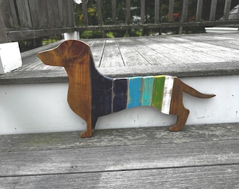 Reclaimed Wooden Dachshund Decor