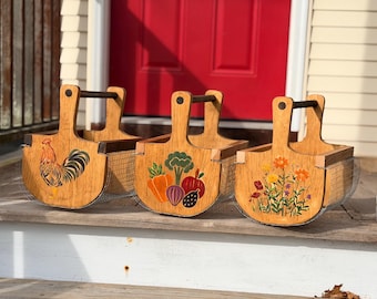 Rustic Hand-painted Baskets Small