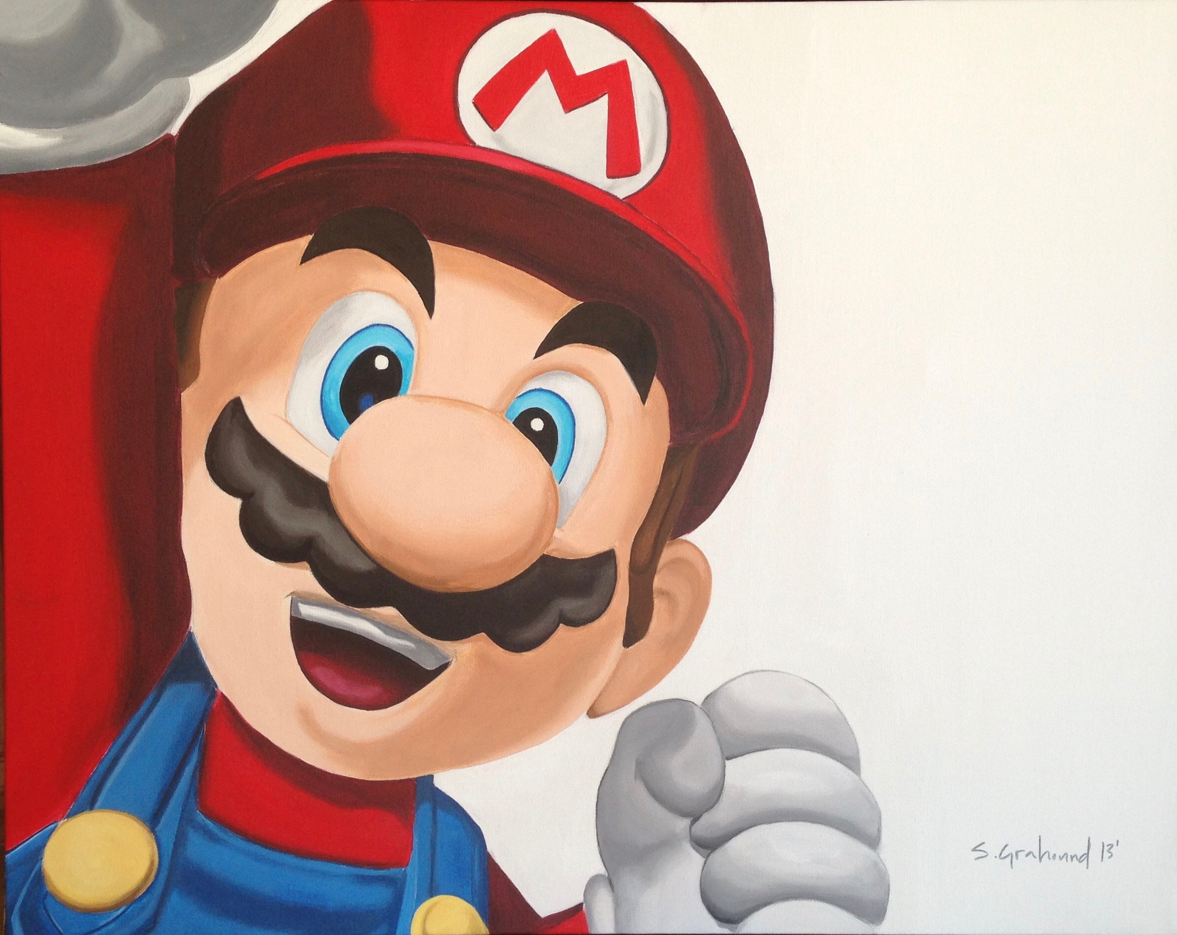 Print of Nintendo Character Mario From Acrylic Painting on Etsy