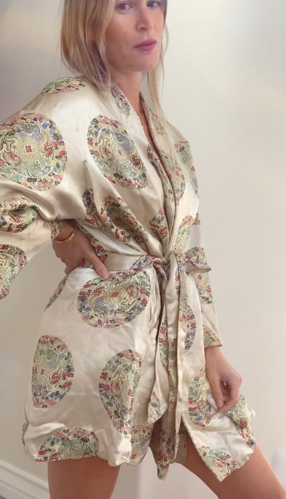Vintage- GoryLuxurious silk medallion kimono robe… - image 7
