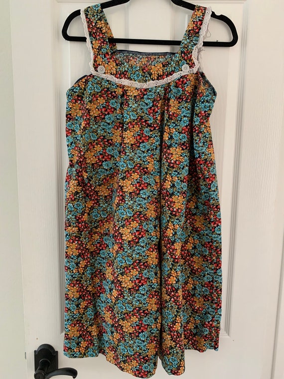 Vintage- Darling 60s Handmade Floral tank dress - image 7