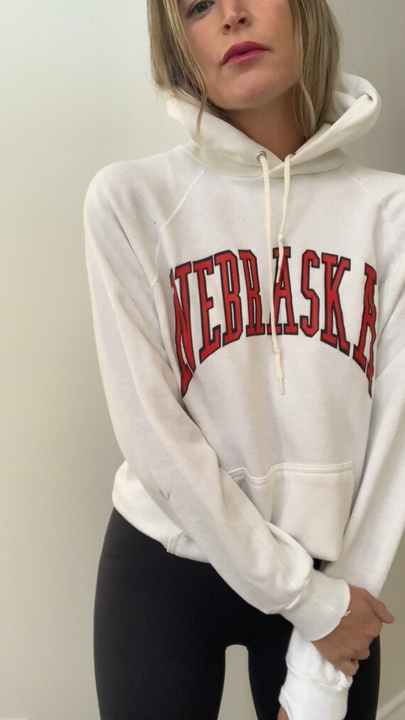 Vintage- Nebraska white pullover sweatshirt hoodie - image 6