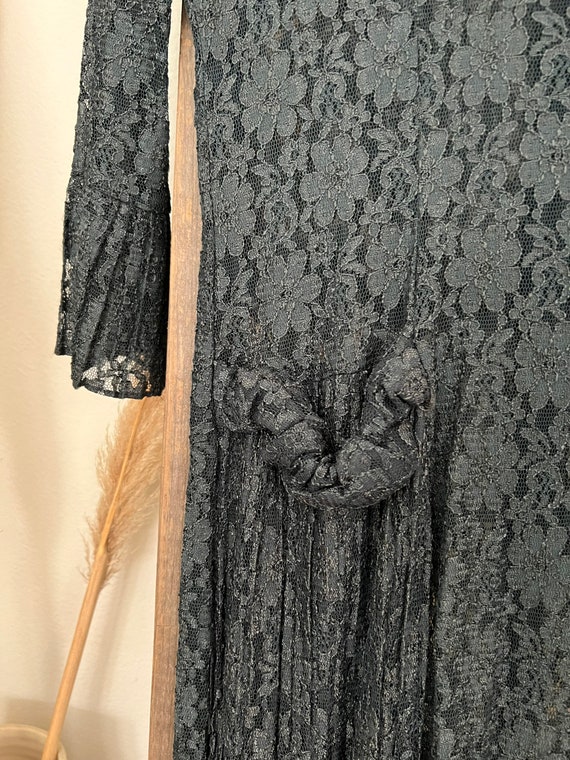 Vintage- 1980 black lace dress, Halloween witch C… - image 7