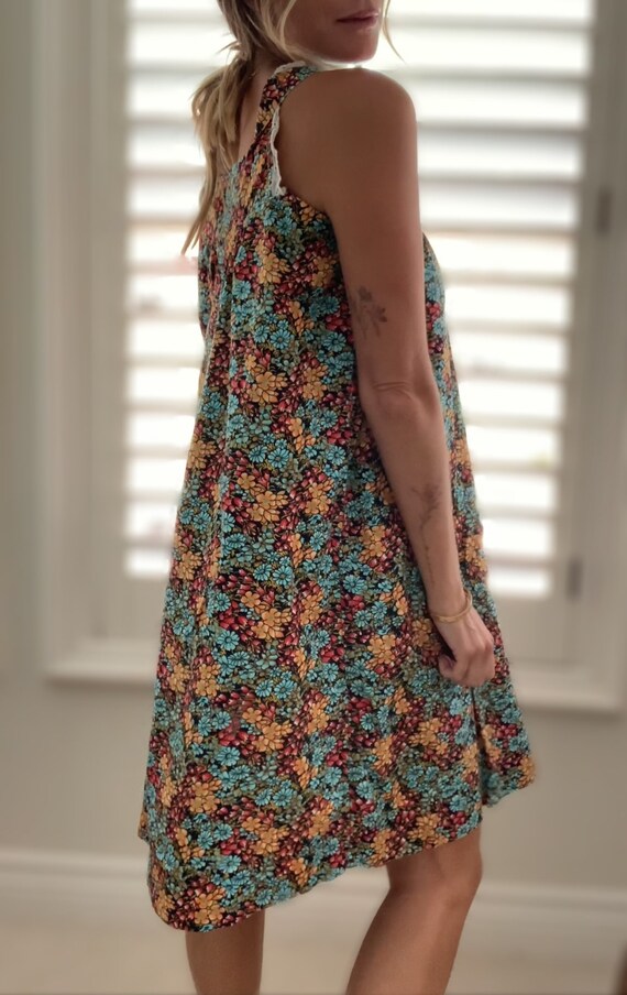 Vintage- Darling 60s Handmade Floral tank dress - image 5