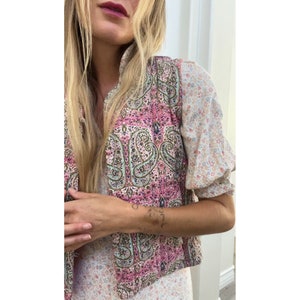 Vintage- 70s Indian colorful Handblock vest waistcoat