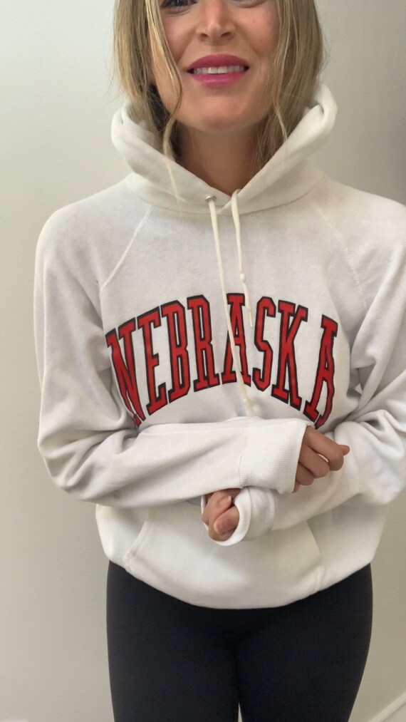 Vintage- Nebraska white pullover sweatshirt hoodie - image 4