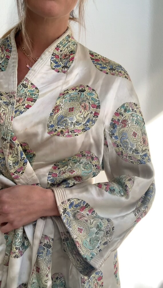 Vintage- GoryLuxurious silk medallion kimono robe… - image 6