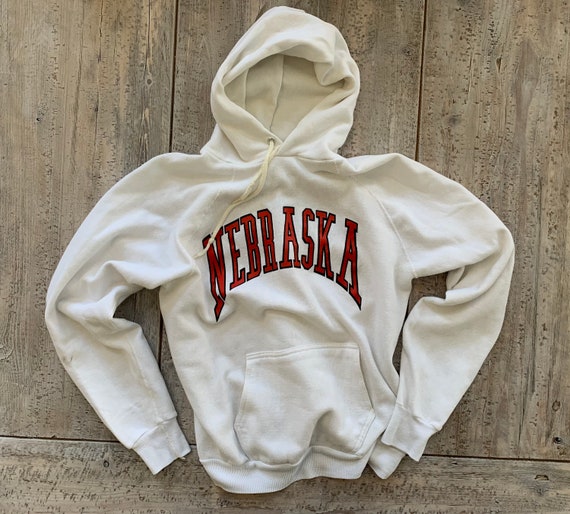 Vintage- Nebraska white pullover sweatshirt hoodie - image 1