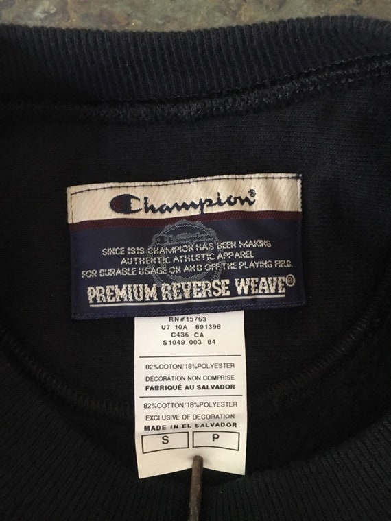 Vintage Champion Reverse Weave Medium Black Sweatshirt Etsy