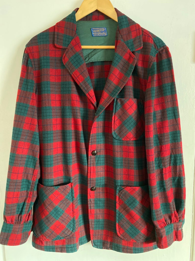 Vintage plaid wool Pendleton jacket size Medium