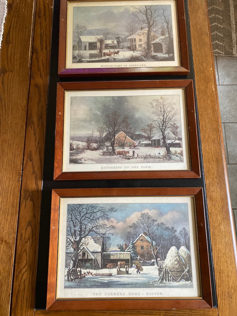 Vintage Currier & Ives Print From Lithograph Lot Etsy