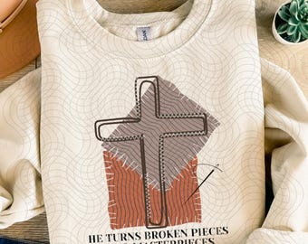 Broken Pieces Into Masterpieces SVG | JPG | PNG | Sublimation | Vinyl | Christian Designs | Jesus Designs | Digital Download | Bible Verse