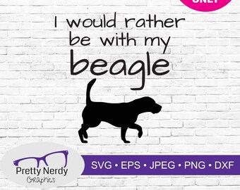 Preferiría estar con mi Beagle svg, perro svg, beagle svg