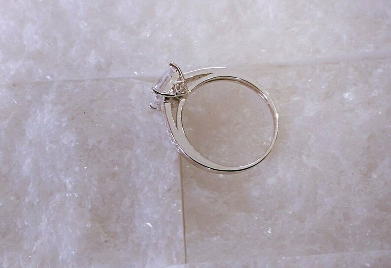 2.30 Carat Princess Brilliant Cut Engagement Wedding Ring Real 14K White Gold solitaire ring engagement ring promise ring