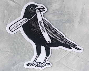 Crow Sticker, Gothic Stickers, Dark Humor, Goth Stickers