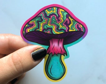 Mushroom Sticker, Hippie Stickers, Trippy Stickers, Psychedelic Sticker