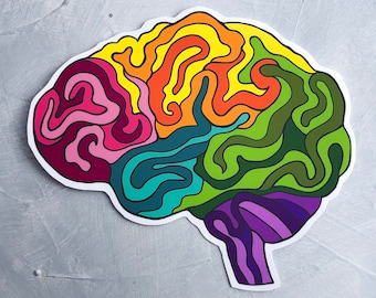 Brain Sticker, Anatomy Sticker, Medical Stickers, Psychedelic Stickers