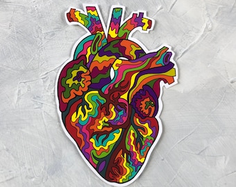 Anatomy Stickers, Anatomical Heart, Medical Stickers, Psychedelic Stickers