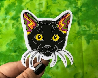 Black Cat Sticker, Goth Stickers, Witchy Stickers, Halloween Stickers