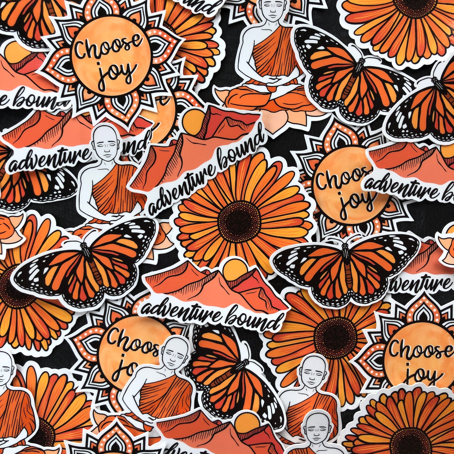 Orange Stickers Orange Aesthetic Sticker Pack Etsy