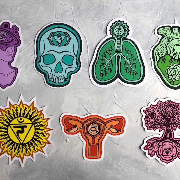 Chakra Stickers, Yoga Stickers, Chakra Art, Hippie Stickers