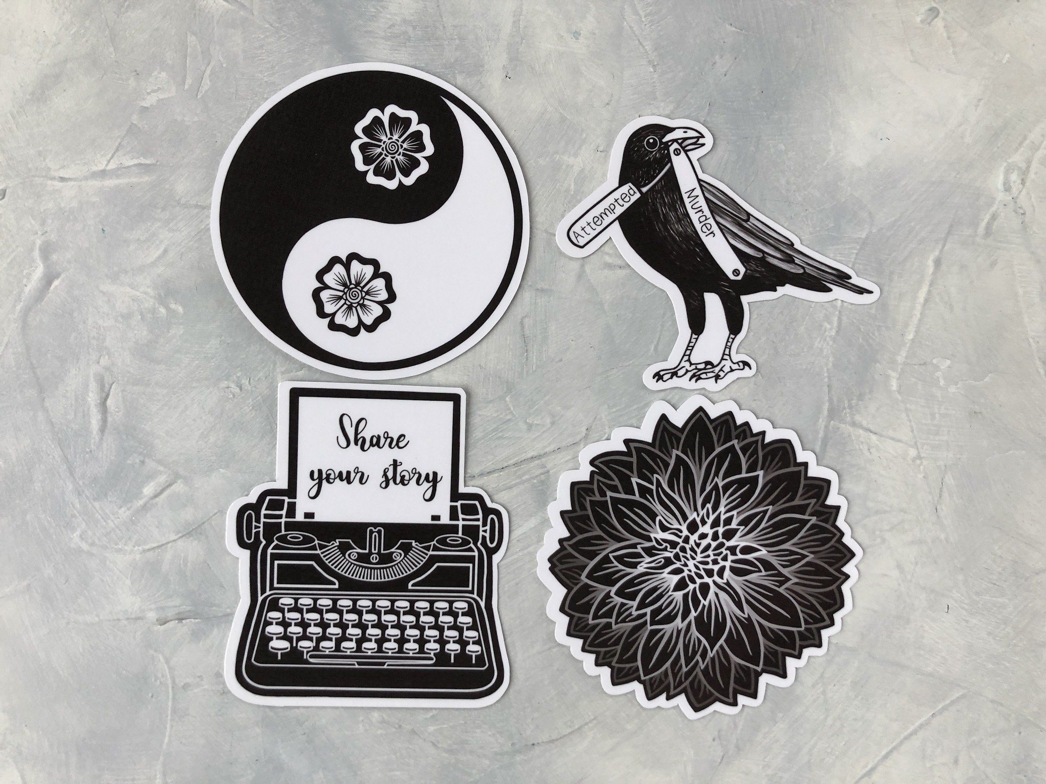 Black Sticker Set Black Aesthetic Black Stickers Etsy