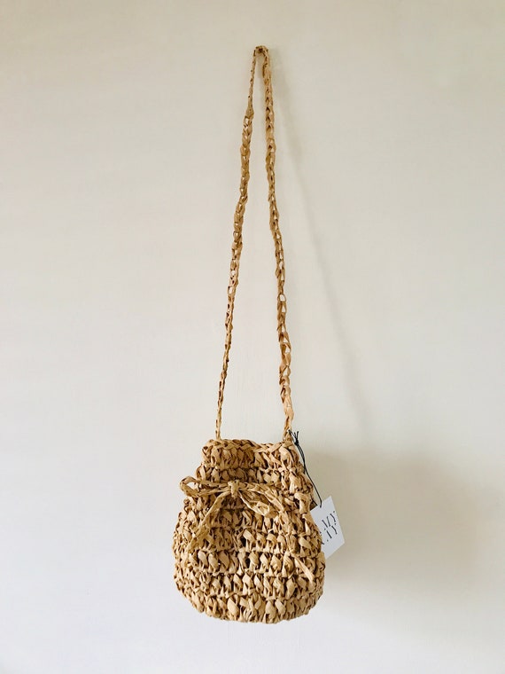 raffia bucket bag