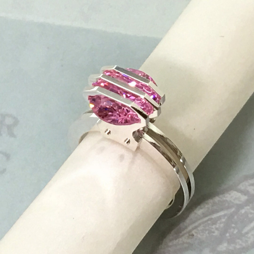 Three Parallel Lines CZ Ring - Etsy