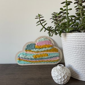 Woven Cloud Weaving, wall hanging, nursery decor, weaving wall hanging, cloud loom