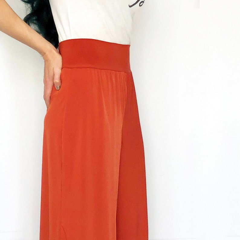 Pull on wide leg DIY palazzo pants sewing pattern for women w/ | Etsy