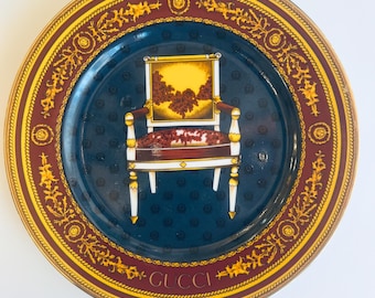 1980's Vintage Gucci Ceramic Flower and Insects Ashtray, Middle