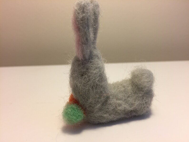 Gray Felted Bunny
