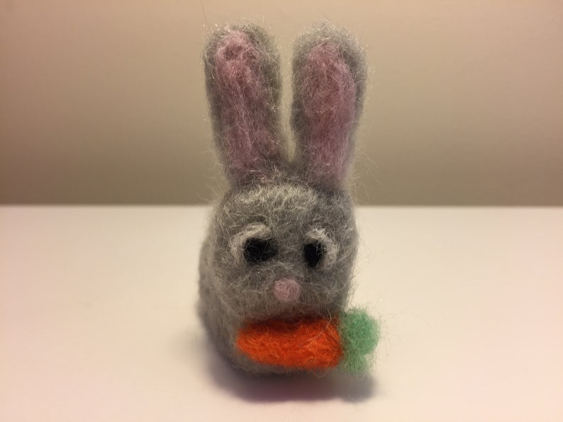 Gray Felted Bunny