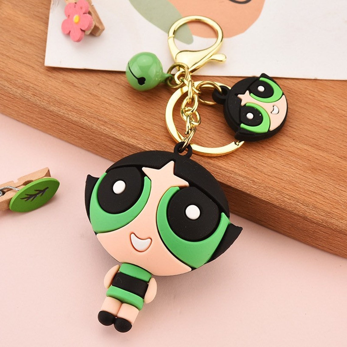 The Powerpuff Girls Keychain 3D Cartoon Keychain Etsy