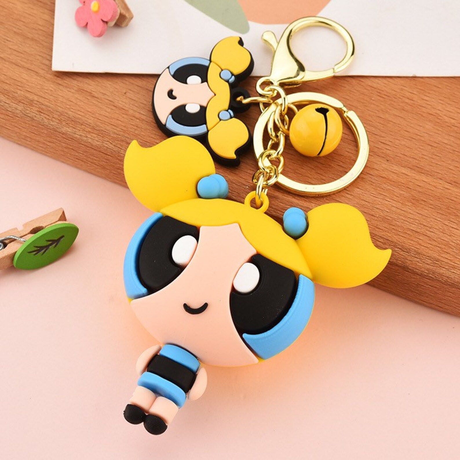 The Powerpuff Girls Keychain 3D Cartoon Keychain Etsy