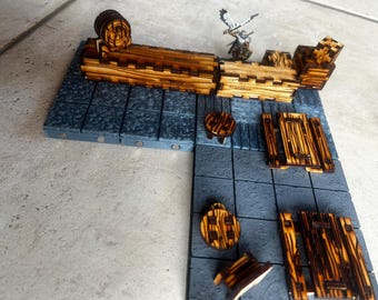 Conjuntos de muebles en miniatura para D&D | Corte láser | Terreno para juegos de rol de mesa | 28/32 mm | Mobiliario para mazmorras | Terreno de fantasía