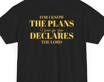 I Know the Plans Christian T-Shirt, Bible Verse Gildan Tee
