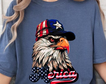 American Eagle Graphic Tee, Patriotic USA 4th of July Shirt