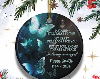 Spersonalizowana ozdoba pamiątkowa w kształcie motyla, w kochającej pamięci